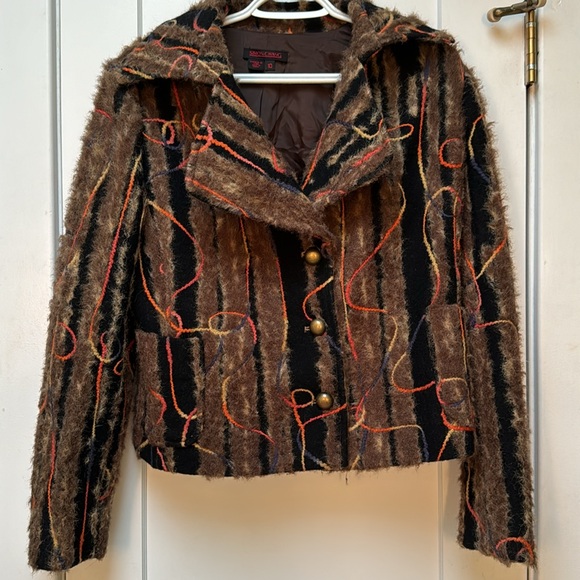 Simon Chang Wool Blazer with Embroidered Stripes - Picture 2 of 9